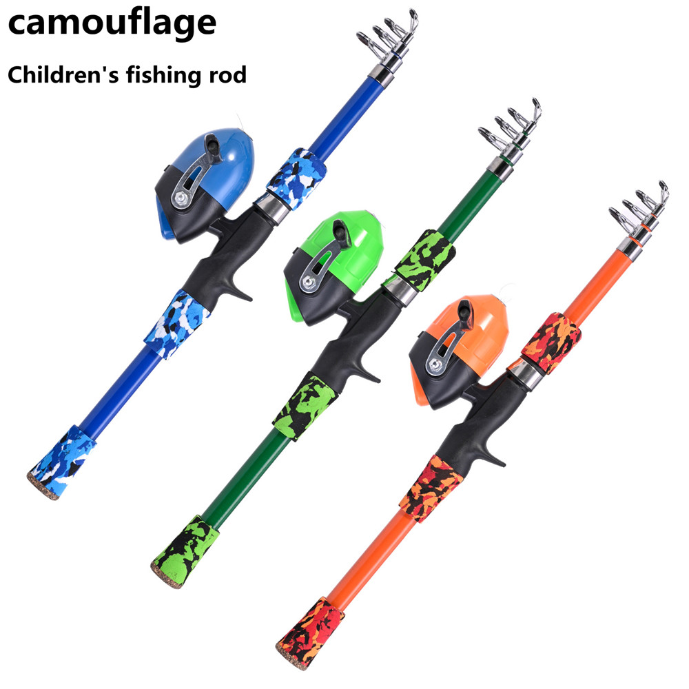 Fishing Equipment For Kids - Taşınabilir teleskopik kamuflaj çocuk olta dönen
