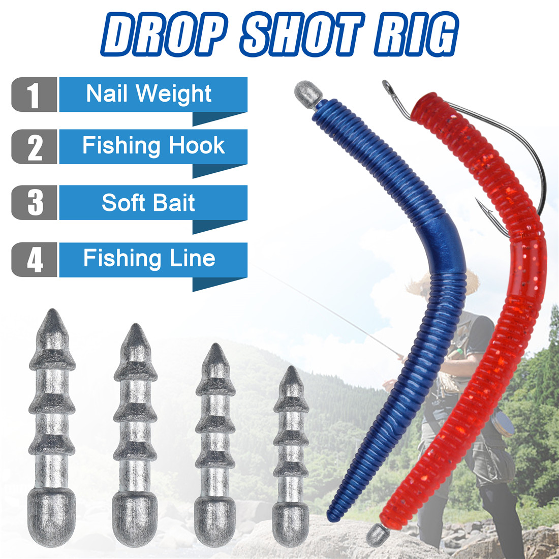 60 adet tırnak ağırlıkları sol - Fishing Equipment Lures incelemesi ve fiyatı