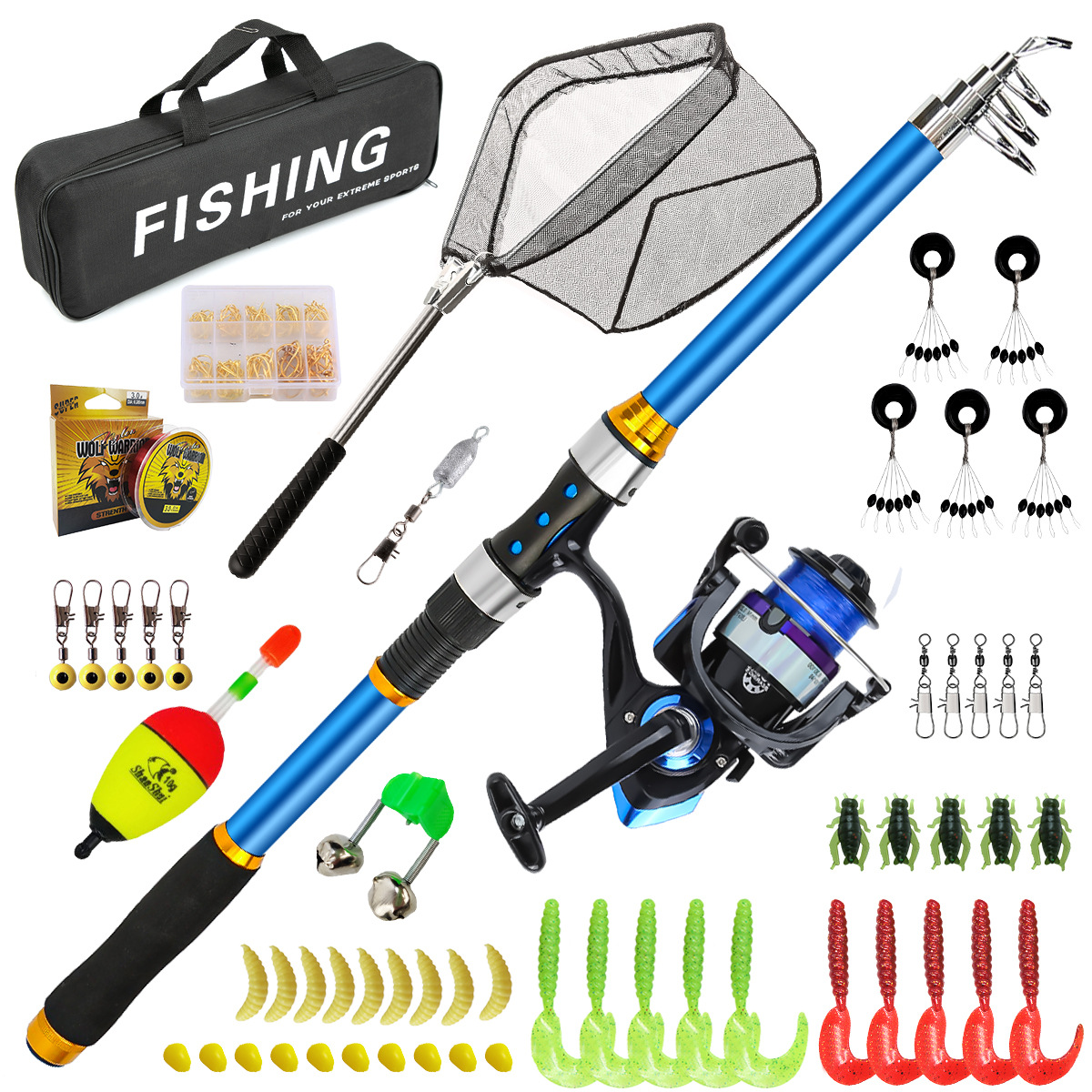 2.1-3.6M Teleskopik Cam Elyaf  - Fishing Equipment For Kids incelemesi ve fiyatı